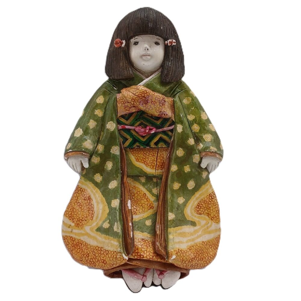 Vintage Decorative Japanese Doll Kimono 8" Tall Ceramic Figurine